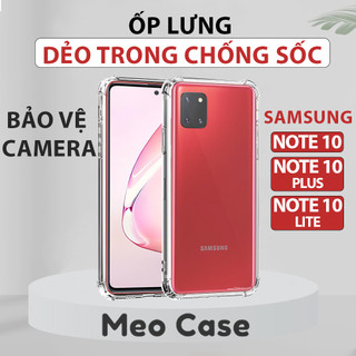 Ốp lưng Samsung Note 10 Plus, Note 10, Note 10 Lite, TPU dẻo trong suốt chống sốc, ốp điện thoại bảo vệ viền camera