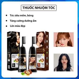 Thuốc nhuộm tóc thảo dược Dầu gội nhuộm tóc có lược thuốc nhuộm tóc tại nhà không cần pha 200ml