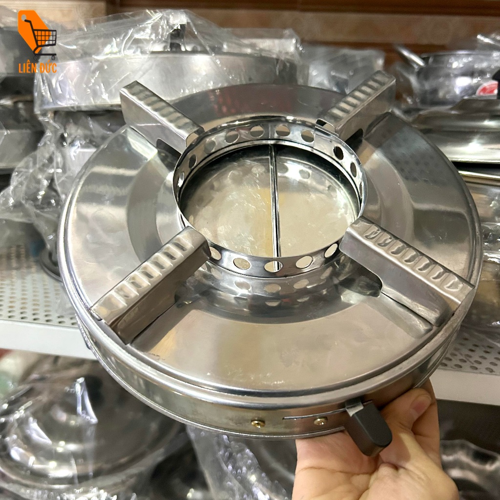 Bếp cồn inox dày dặn, hàng chất lượng cao, bếp lẩu cồn tiện lợi, có khay lót bếp cồn và cồn khô nấu 