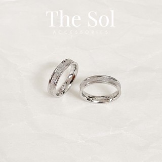 Nhẫn Đôi Thép Titan Silver Sand thesol.accessories