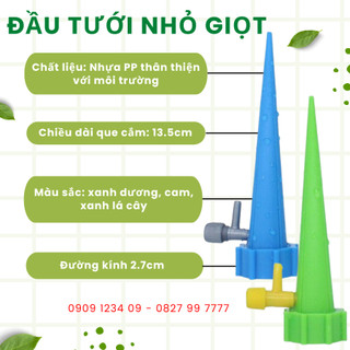 (combo 5 cái) Đầu Tưới Nhỏ Giọt, Đầu Vòi Tưới Nhỏ Giọt Gắn Chai Nước, Van Tưới Tự Động(Vườn Sài Gòn)