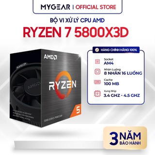 Bộ vi xử lý cpu amd ryzen 7 5800x3d 8 nhân 16 luồng, catche 100mb up to 4.5ghz - bảo hành chính hãng 36 tháng