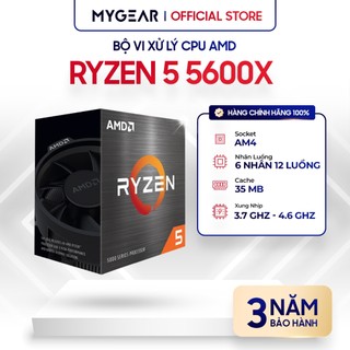 Bộ vi xử lý cpu amd ryzen 5 5600x 6 nhân 12 luồng, cache 35mb up to 4.6ghz chính hãng - bảo hành 36 tháng