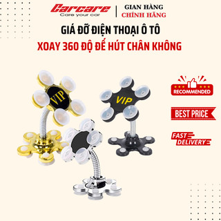 Giá đỡ điện thoại thông minh trên ô tô xoay 360 độ- giá đỡ hút chân không hình hoa đế dán 3M siêu chắc