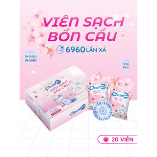 Combo 20 viên thả bồn cầu Cleanz diệt khuẩn thơm mát tẩy sạch mảng bám khử mùi hôi toilet, thơm lâu không gian nhà
