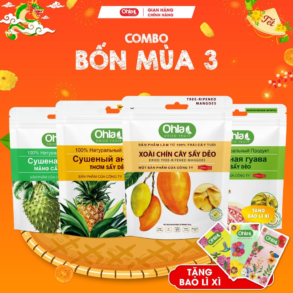 Combo Sấy Dẻo Bốn Mùa 3 Ohla