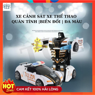Đồ chơi xe đua biến hình có thể biến hình robot, xe thể thao chạm biến hình, đồ chơi bé trai.