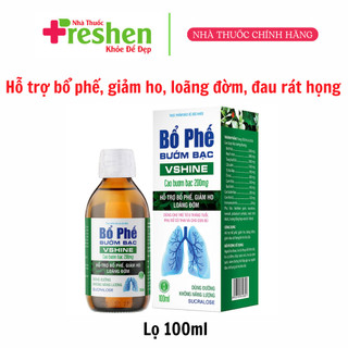 Siro Bổ Phế Bướm Bạc Vshine, hỗ trợ bổ phế, giảm ho, loãng đờm, giảm đau rát họng