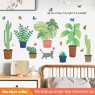 Decal trang trí tường - Nhiều Chậu Cây mẫu mới