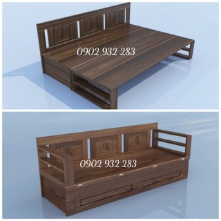 Ghế sofa thông minh - giường gấp gọn gỗ sồi vừa làm sofa ngồi , vừa làm giường ngủ