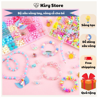  Bộ xâu hạt vòng DIY sáng tạo thủ công handmade làm vòng cổ vòng tay màu sắc khác nhau cho bé gái 