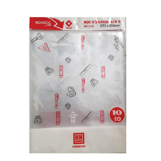 Nylon bọc vở kẻ ngang hồng hà 10 tờ 175x250mm - mã 3157