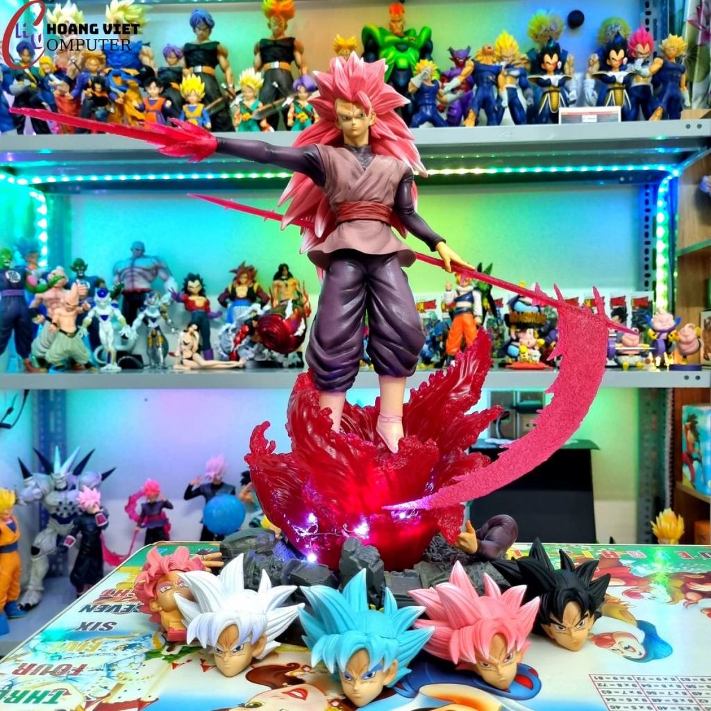 MH90 - Mô Hình Cao Cấp Black Goku Cao 45cm Có 5 Đầu Thay Thế - Figure Black Goku Dragon Ball Super A1