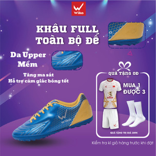 Giày Đá Bóng Nam Wika Neo Plus Chính Hãng Chất Liệu Da Pu Cao Cấp, Khâu Toàn Bộ Đế, Đinh Tf Chống Trơn Trượt
