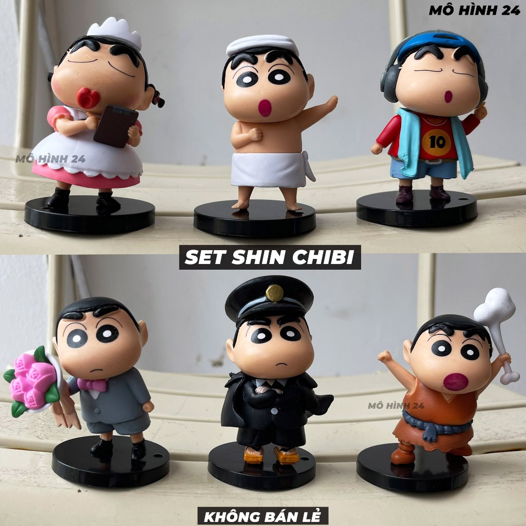 Bộ mô hình đồ chơi cậu bé bút chì Shin set Shin chibi cute hài hước Crayon Shin-chan