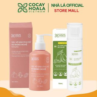 Combo Xịt Chống Nắng Body Bơ Nghệ Cỏ Cây Hoa Lá SPF 50+ và Dung dịch vệ sinh Phụ nữ Gel X2 Nano Nghệ đào