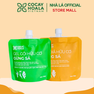 Mini size Dầu Gội Xả Hữu Cơ Gừng Sả COCAYHOALA VIETNAM - Ngăn dầu bết tóc và giảm gàu ngứa Dung Tích Travelsize 30g