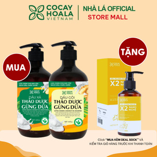 Mua Dầu gội hữu cơ sạch gàu ngứa Gừng Dừa Cỏ Cây Hoa 440g Tặng Dung dịch vệ sinh phụ nữ Gel X2 Nano Nghệ 150ml