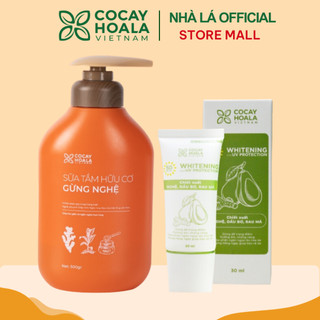 Combo Sữa Tắm Thảo Dược Hữu Cơ Gừng Nghệ Cỏ Cây Hoa Lá 500g + Kem Chống Nắng Bơ Nghệ Cỏ Cây Hoa Lá Vietnam 30ml