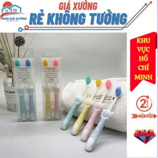  Combo 4 Bàn Chải Đánh Răng Hình Thú Cho Bé - Lông Bàn Chải Tơ Mềm Mại Có Đế Hít Chân Nắp Đậy Vệ Sinh