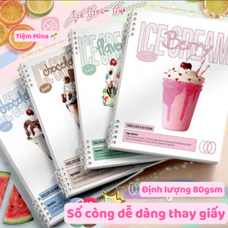  Sổ còng MOKA dễ dàng thay giấy khổ A5 Ice cream