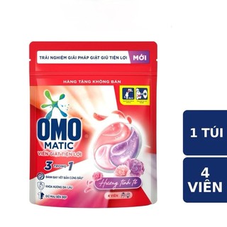 Viên giặc omo 4 viên/túi - Nước giặt xả MaxKleen 600 gr