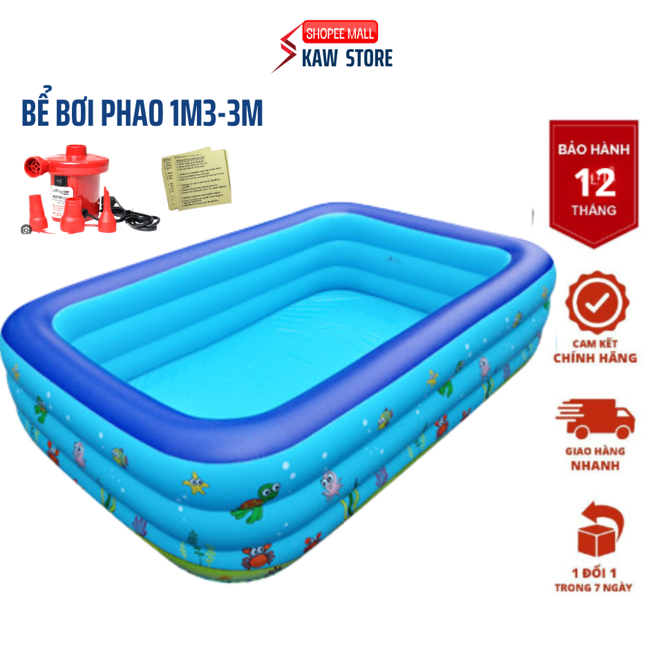 Hồ bơi cho bé 3 tầng loại 3M, 2M6, 2m1 và 1m8,1M5 ... Bể bơi 3 tầng