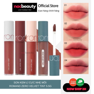 Son kem lì cực nhẹ môi Romand Zero Velvet Tint 5.5g