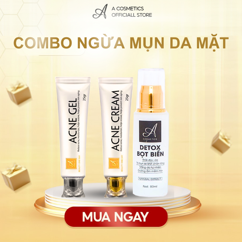 Bộ ngừa mụn da mặt Acosmetics gồm 1 kem ngừa mụn - thâm và 1 Nạ detox thải độc da