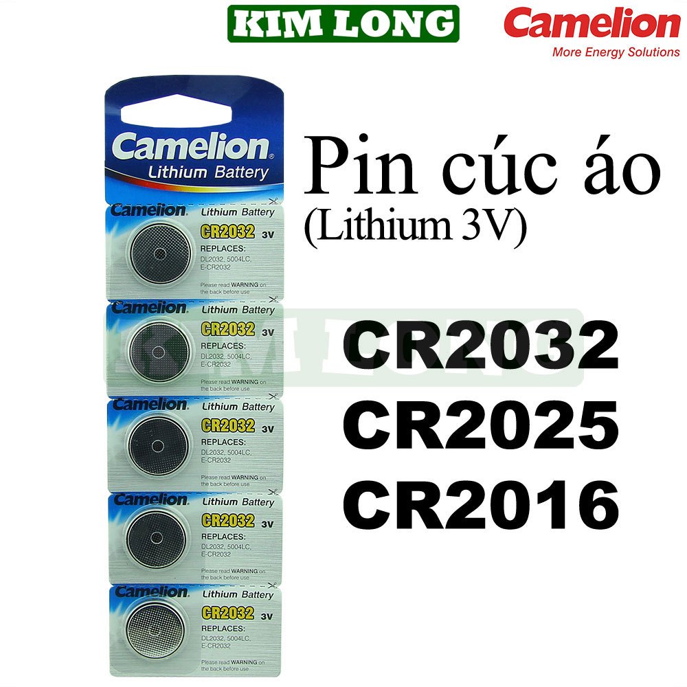 Pin cúc áo Camelion CR2032,CR2025,CR2016,pin Lithium 3V,pin nút áo 3V