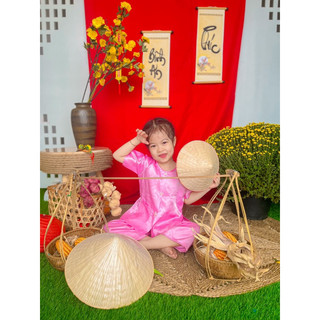 Bộ Bà Ba thoáng mát mềm mịn cho bé trai bé gái có tặng kèm quà cho bé từ 7-30kg