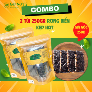 500g Rong biển kẹp hạt GO NUTS không đường bánh ăn kiêng hỗ trợ giảm cân bánh hạt dinh dưỡng healthy thuần chay