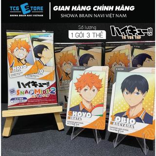 Bộ thẻ sưu tập nhân vật Haikyu!! Snapmide Ensky Vol.2 chất liệu giấy cứng bóng, SL 1 gói/3 thẻ ngẫu nhiên