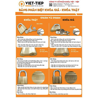 Khoá Việt Tiệp Đồng Thau 5 phân (Hàng Chính Hãng)