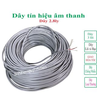 Dây tín hiệu âm thanh chống nhiễu 3 lõi loại thường, dây 2.8mm, giá 1 mét - linh kiện điện tử QUỲNH DIỄN
