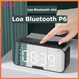 Loa bluetooth mini, Loa Bluetooth đa chức năng và Đồng hồ báo thức Loa bluetooth bass mạnh Màn hình hiển thị gương tráng