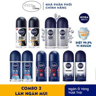 Combo 2 Lăn Ngăn Mùi Nam NIVEA MEN 50ml Dry Impact / Brightening / Silver Protect