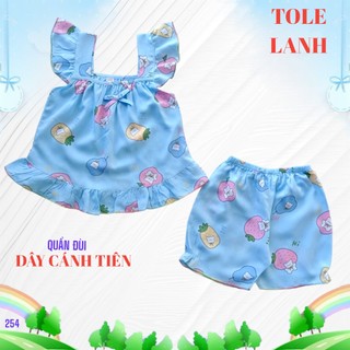 Được chọn mẫu.Từ 4 - 13 kí. Quần ngắn áo dây bản bé gái, chất tole lanh 2 da loại 1, vải mềm mịn mát, thấm hút tốt