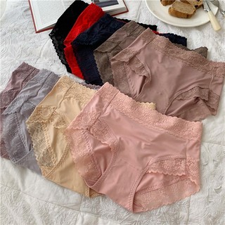Quần lót cotton lưng cao ôm bụng định hình nâng mông _ quần lót nữ cotton phối ren cạp cao ren bụng qc007