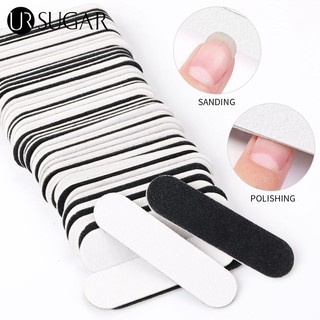 Ur sugar set 10 chiếc dũa móng tay mini dũa mini hai mặt nhám tiện lợi trắng đen dũa móng tay