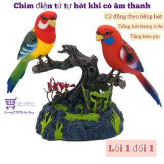 Chim điện tử tự hót khi có âm thanh trang trí nhà cửa vui nhộn