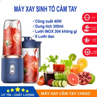 Máy xay sinh tố Yamazaki, 6 lưỡi dao, Máy ép trái cây cầm tay chạy điện USB, Máy xay sinh tố mini có thể sạc lại 350ML