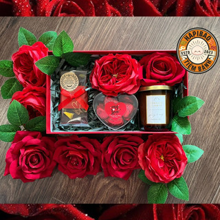 Set hộp quà Valentine nến thơm socola hoa hồng