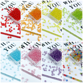 Gói 10g hạt cườm trong suốt 3mm cao cấp nhiều màu dùng làm vòng tay, vòng cổ, trang sức handmade DIY