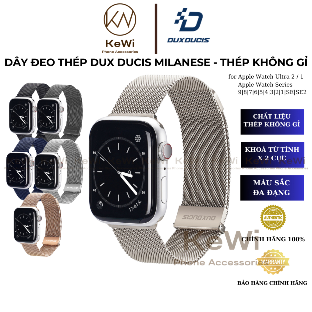Dây Đeo Thép Dux Ducis Dành Cho Apple Watch Ultra 2 / 1, Apple Watch Series 9-1/SE/SE 2022, DUX DUCIS Milanese Series