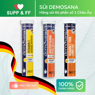 Viên Sủi Nhập Khẩu Đức DEMOSANA Vitamin - Vitamin C, Vitamin C 1000mg, Vitamin Multivitamin Tăng Đề Kháng, Sáng Đẹp Da