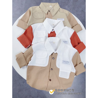 Sơ mi linen xước cho bé trai 8-18kg