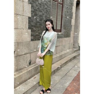 Pháp phục đi chùa voan tơ 2 lớp lụa