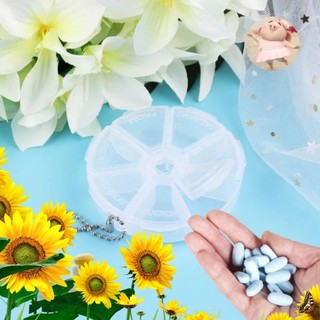 🌻Hộp nhựa tròn 8 ngăn tiện dụng chia 💊💊💊💊