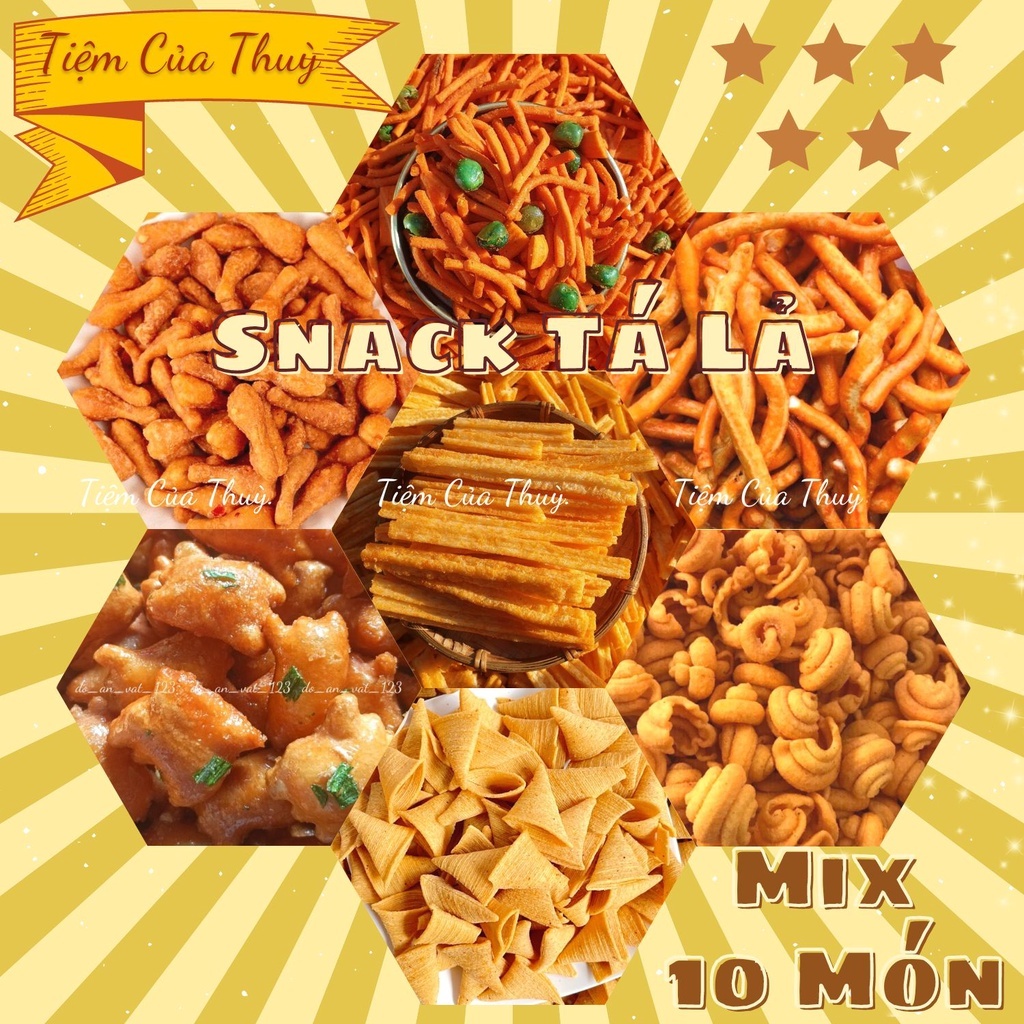 500G Snack Tá Lả Mix Vị Siêu Ngon Siêu Giòn Đồ Ắn Vặt Bim Bim Tá Lả HOT, Tiệm ăn vặt Thuỳ Bùi